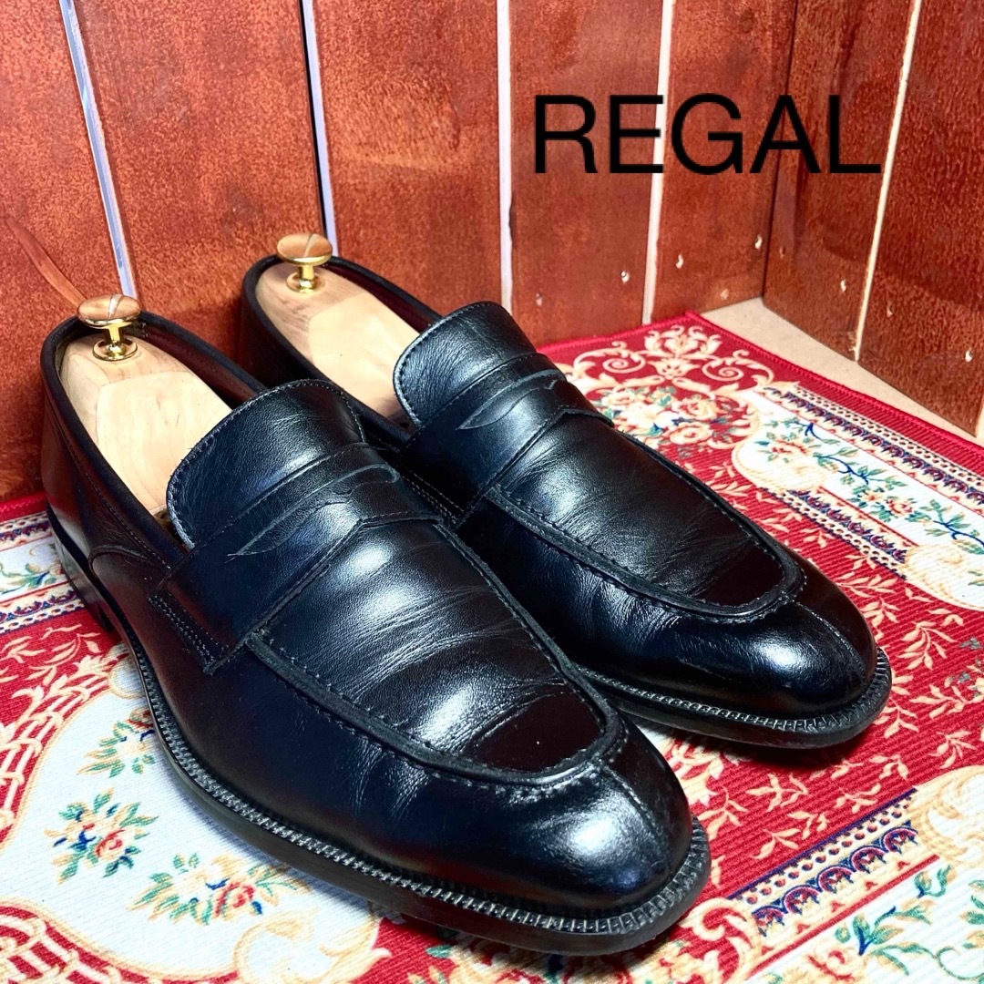 REGAL - REGALレザー黒コインローファー25.5cmの通販 by 『FUKU