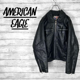 アメリカンイーグル(American Eagle)のアメリカンイーグル　ヴィンテージ 90s シングルライダース レザー 本革(レザージャケット)