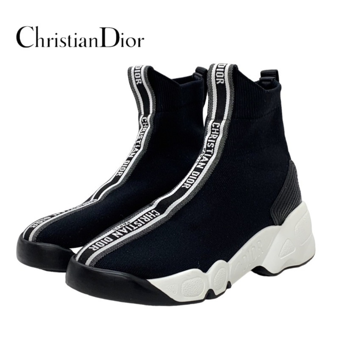 Christian Dior(クリスチャンディオール)のクリスチャンディオール CHRISTIAN DIOR スニーカー ソックススニーカー 靴 シューズ ロゴ ニット ブラック ホワイト レディースの靴/シューズ(スニーカー)の商品写真