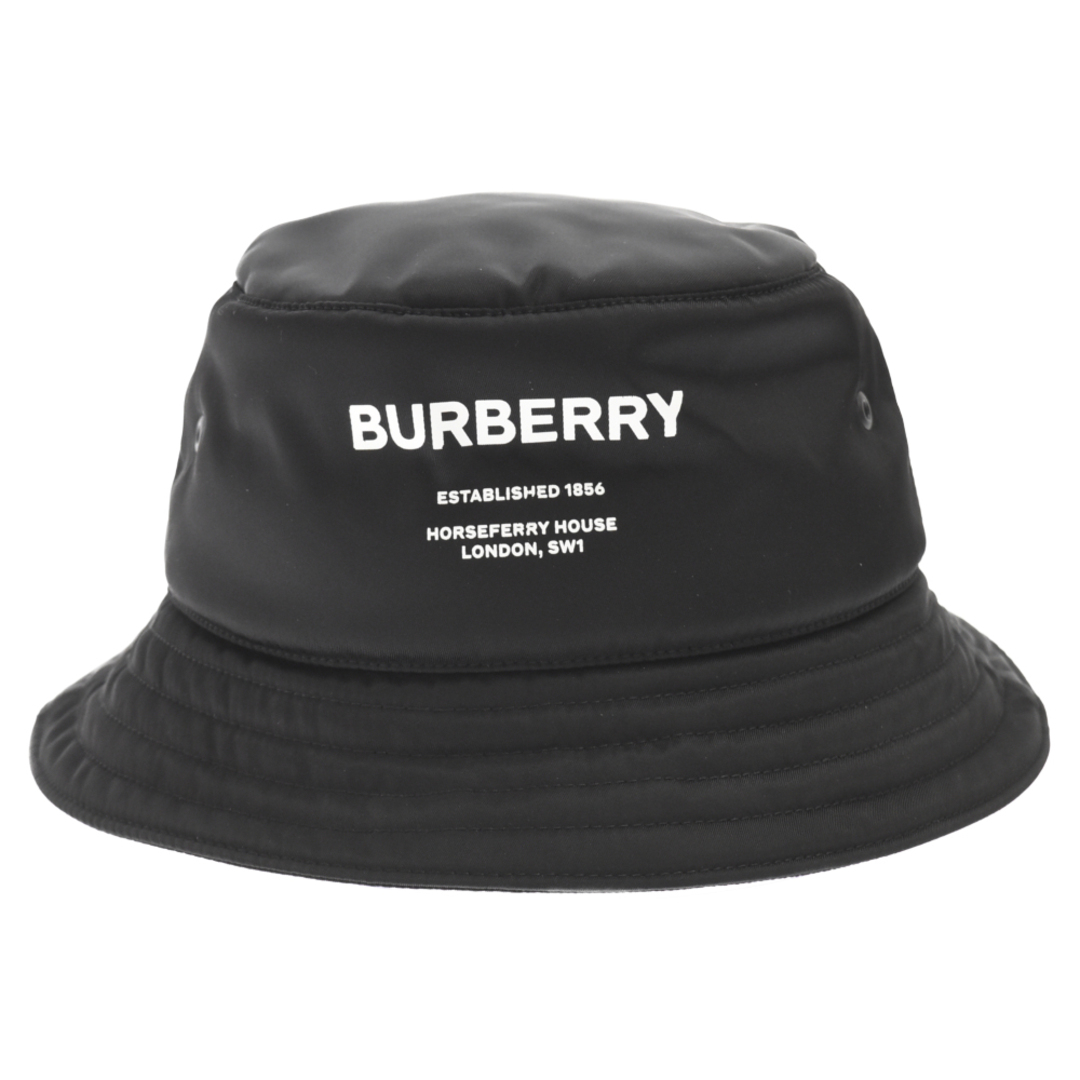 BURBERRY(バーバリー)のBURBERRY バーバリー NYLON PADDED BUCKET ロゴ ナイロン バケットハット 帽子 8044081 ブラック メンズの帽子(ハット)の商品写真