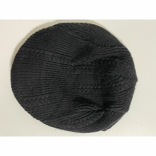 ラコステ(LACOSTE)のLACOSTE ニットベレー　ハンチング帽　日本製　ブラック(ハンチング/ベレー帽)