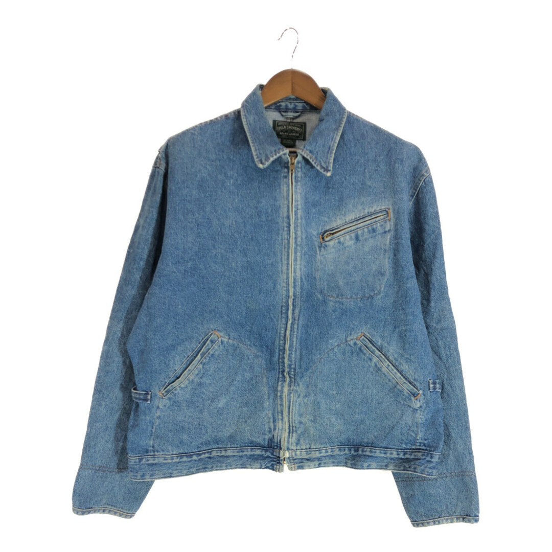 SALE/// 90年代 USA製 POLO COUNTRY ポロカントリー デニム カバーオール ジャケット ラルフローレン アメカジ ブルー (メンズ )  P3642