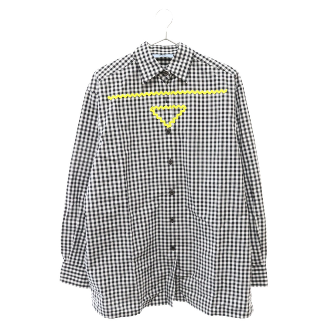 PRADA プラダ トライアングルロゴ ギンガムチェック 長袖シャツ ブラック/ホワイト P448G レディース | フリマアプリ ラクマ PRADA プラダ トライアングルロゴ ギンガムチェック 長袖シャツ ブラック/ホワイト P448G レディース | フリマアプリ ラクマ