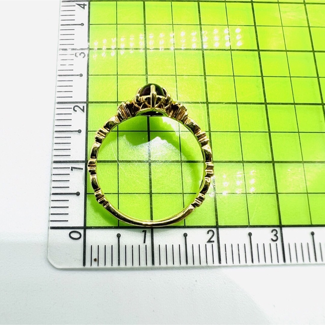 popy様専用K18 ガーネット  ダイヤモンド リング レディースのアクセサリー(リング(指輪))の商品写真