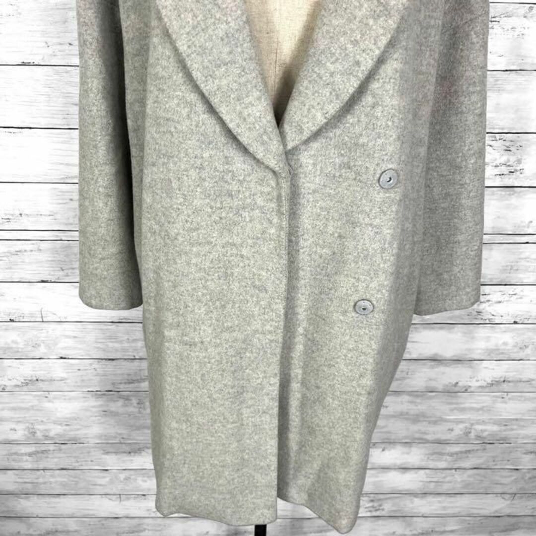 TONAL(トーナル)のTONAL トーナル ウールコート　チェスター　ロング丈　グレー　Sサイズ レディースのジャケット/アウター(チェスターコート)の商品写真