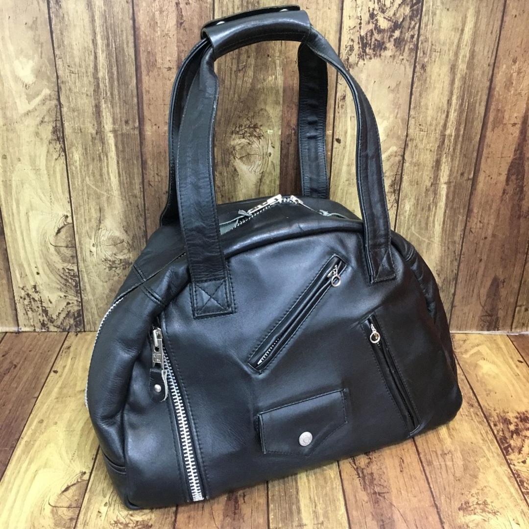 schott(ショット)のSchott RIDERS BOSTON BAG ショット ライダース ボストンバッグ ブラック レザー 革 A4【7037-004】 メンズのバッグ(ボストンバッグ)の商品写真