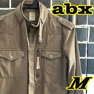 エービーエックス(abx)のabx シャツ　ライダース風　M程度　ウエスタン　丈短　タイト　ベージュ　カーキ(シャツ)