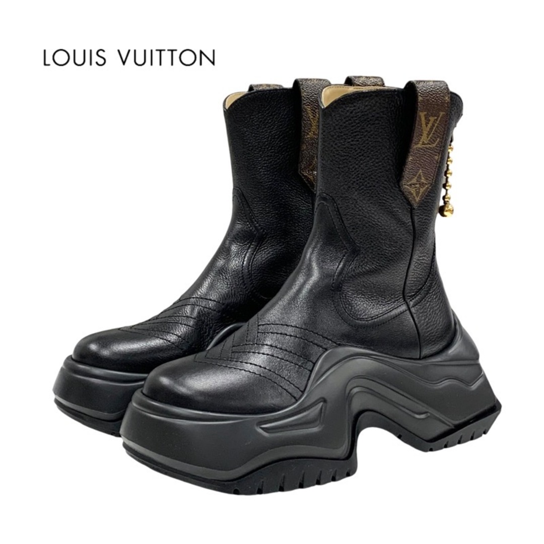 LOUIS VUITTON(ルイヴィトン)のルイヴィトン LOUIS VUITTON LV アークライト2.0ライン モノグラム ブーツ ショートブーツ アンクルブーツ レザー ブラック レディースの靴/シューズ(ブーツ)の商品写真
