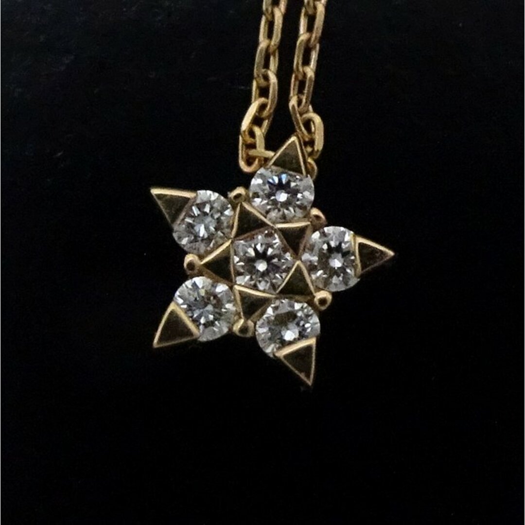 STAR JEWELRY スタージュエリー ダイヤモンド 2ZN1743 ネックレス 星モチーフ ダイヤモンド0.07ct K18YG イエローゴールド/291015【BJ】ミドリヤ本店状態