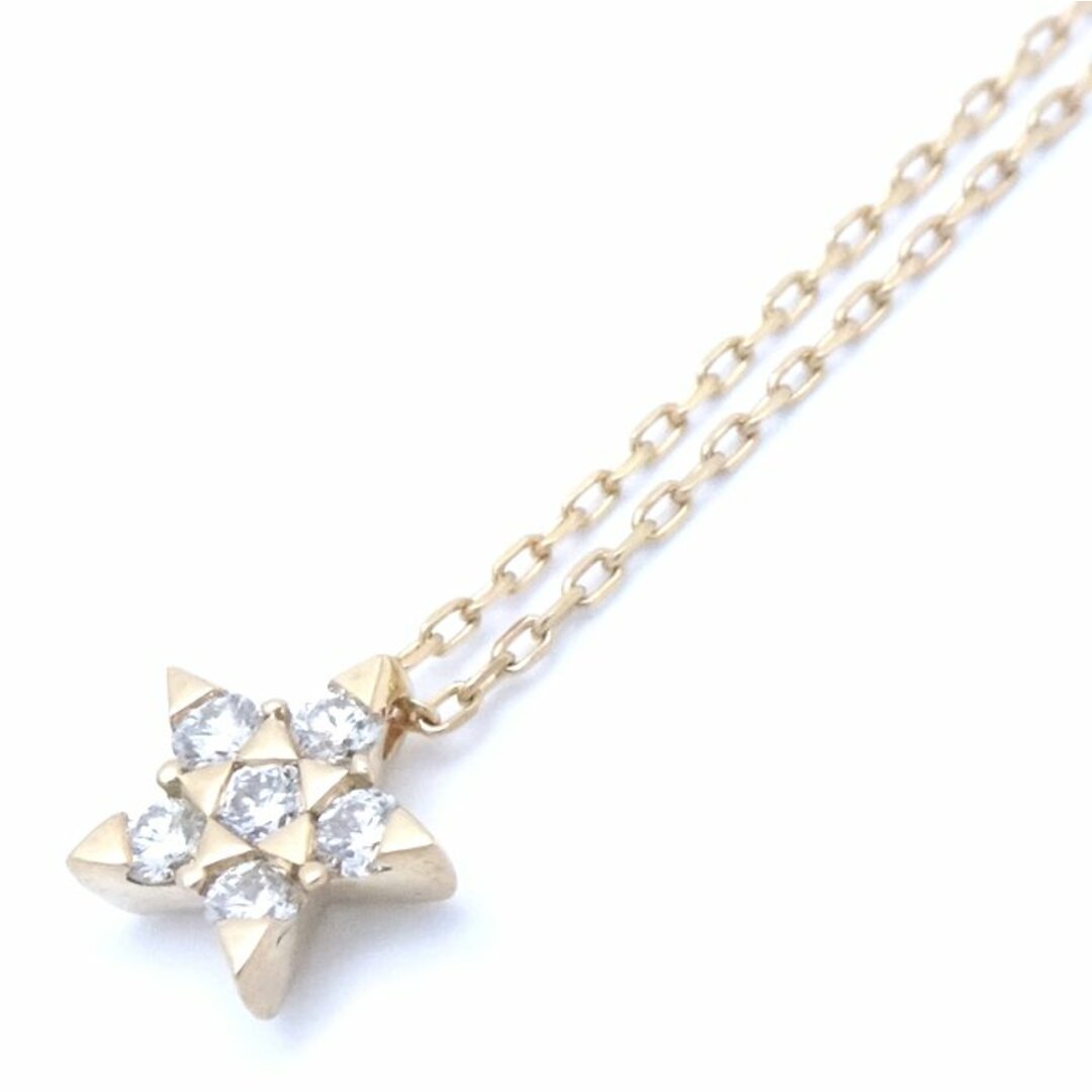 STAR JEWELRY スタージュエリー ダイヤモンド 2ZN1743 ネックレス 星モチーフ ダイヤモンド0.07ct K18YG イエローゴールド/291015【BJ】ミドリヤ本店状態