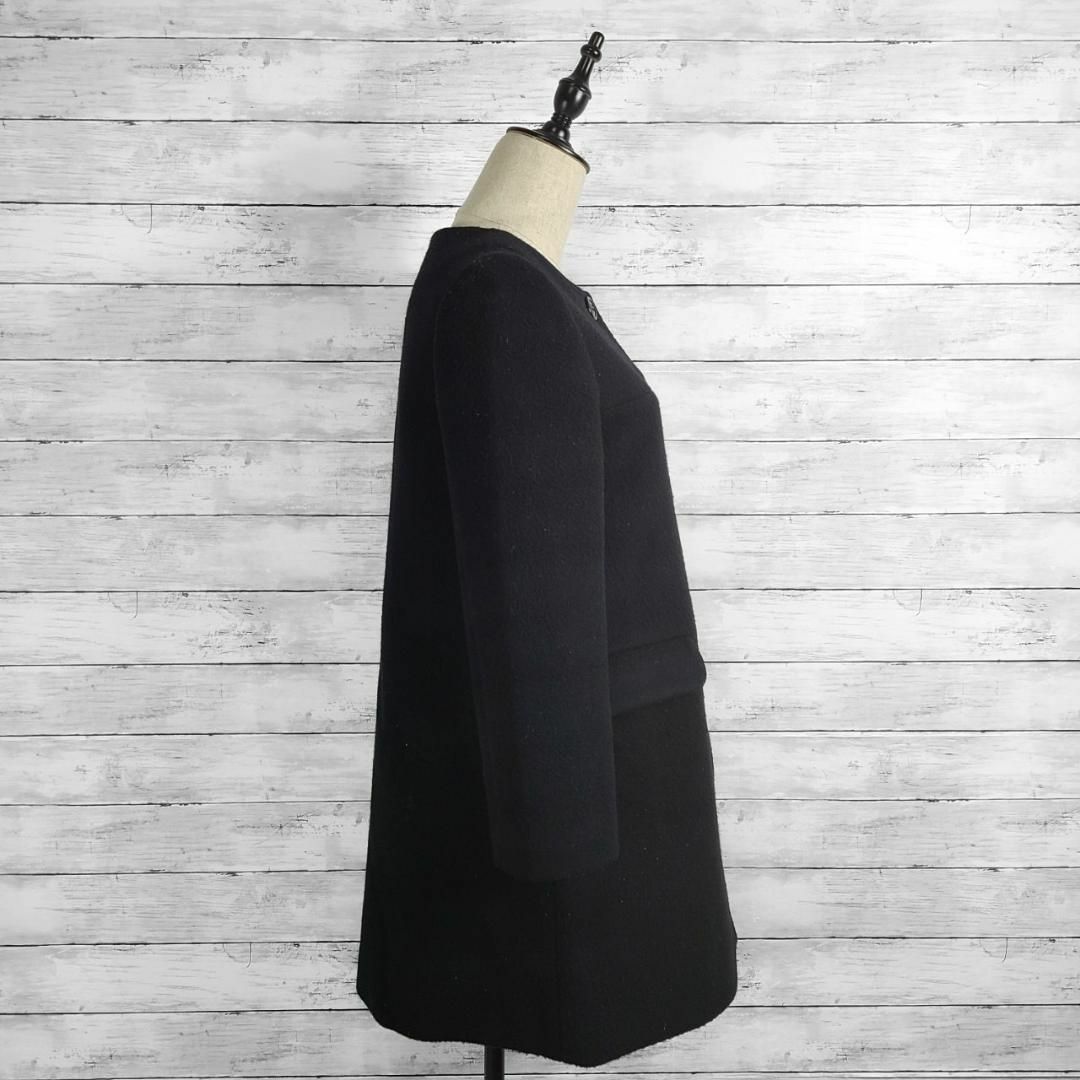 IENA(イエナ)のIENA イエナ ノーカラーウールコート ブラック レディースのジャケット/アウター(チェスターコート)の商品写真