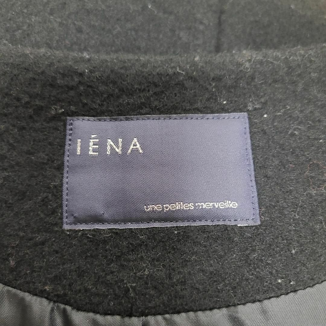 IENA(イエナ)のIENA イエナ ノーカラーウールコート ブラック レディースのジャケット/アウター(チェスターコート)の商品写真