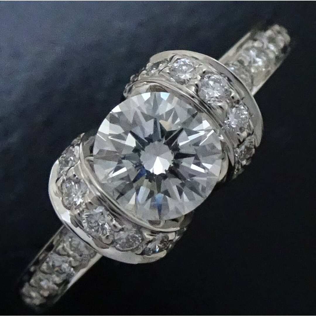 Tiffany & Co.(ティファニー)のTIFFANY&Co. ティファニー リボン リング 指輪 一粒ダイヤモンド0.53ct H.VVS2 8号 Pt950プラチナ/290906【中古】【BJ】 レディースのアクセサリー(リング(指輪))の商品写真