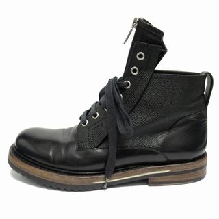 ディオールオム(DIOR HOMME)の12aw ディオールオム レザー ワーク ブーツ ミリタリー ジップタン◆12(ブーツ)