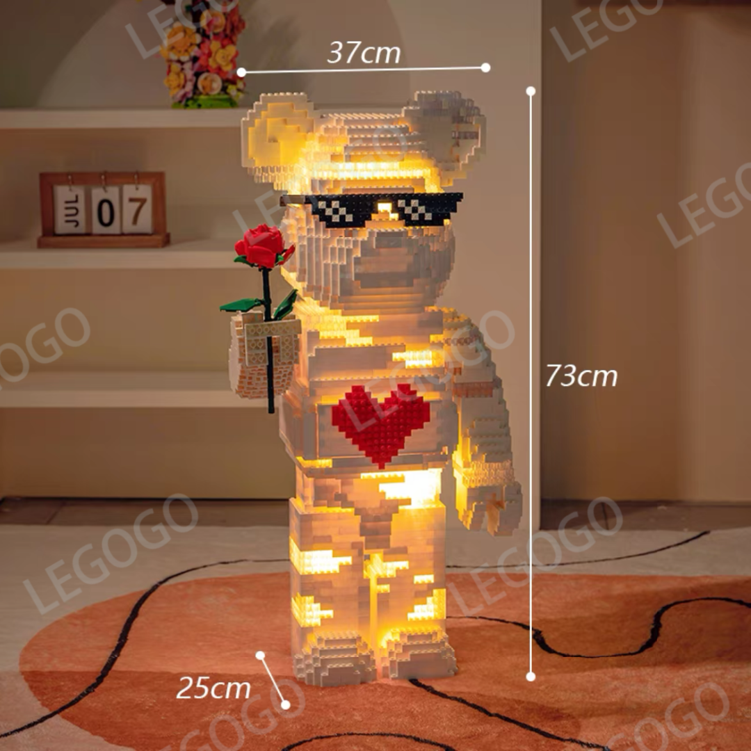 Bearbrick ベアブリック1000% レゴ互換品 LED 付きの通販 by