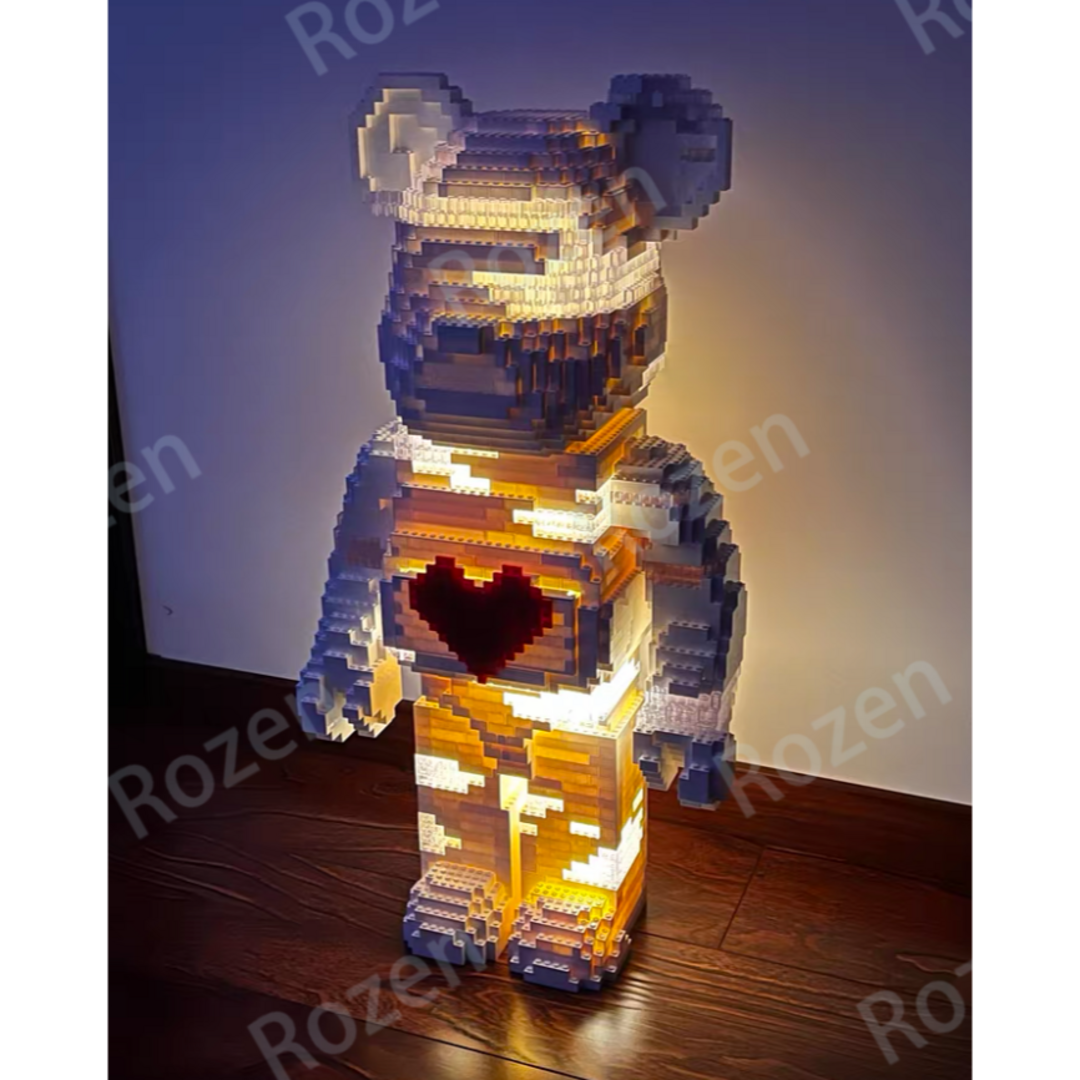 Bearbrick ベアブリック1000% レゴ互換品 LED 付きの通販 by