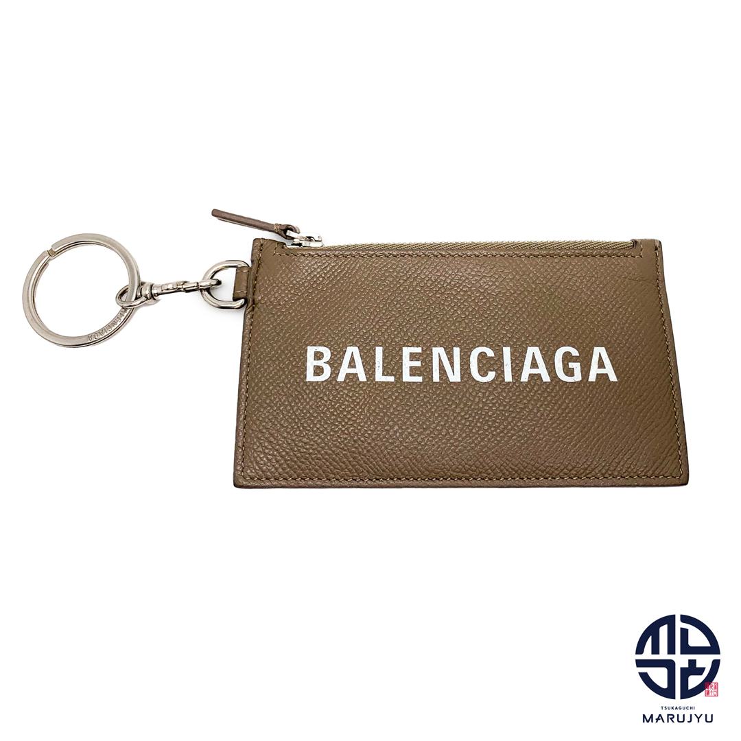 Balenciaga(バレンシアガ)のBALENCIAGA バレンシアガ キーリング付き カードケース ベージュ系 コインケース 小銭入れ ブランド 小物 レディースのファッション小物(コインケース)の商品写真