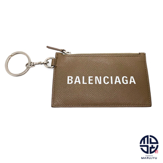 バレンシアガ(Balenciaga)のBALENCIAGA バレンシアガ キーリング付き カードケース ベージュ系 コインケース 小銭入れ ブランド 小物(コインケース)
