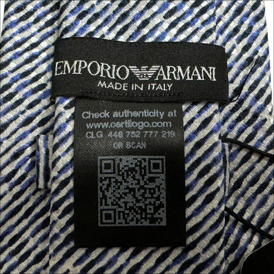 Emporio Armani(エンポリオアルマーニ)のJ7327 新品 エンポリオアルマーニ 総柄ネクタイ ブルー系 メンズのファッション小物(ネクタイ)の商品写真