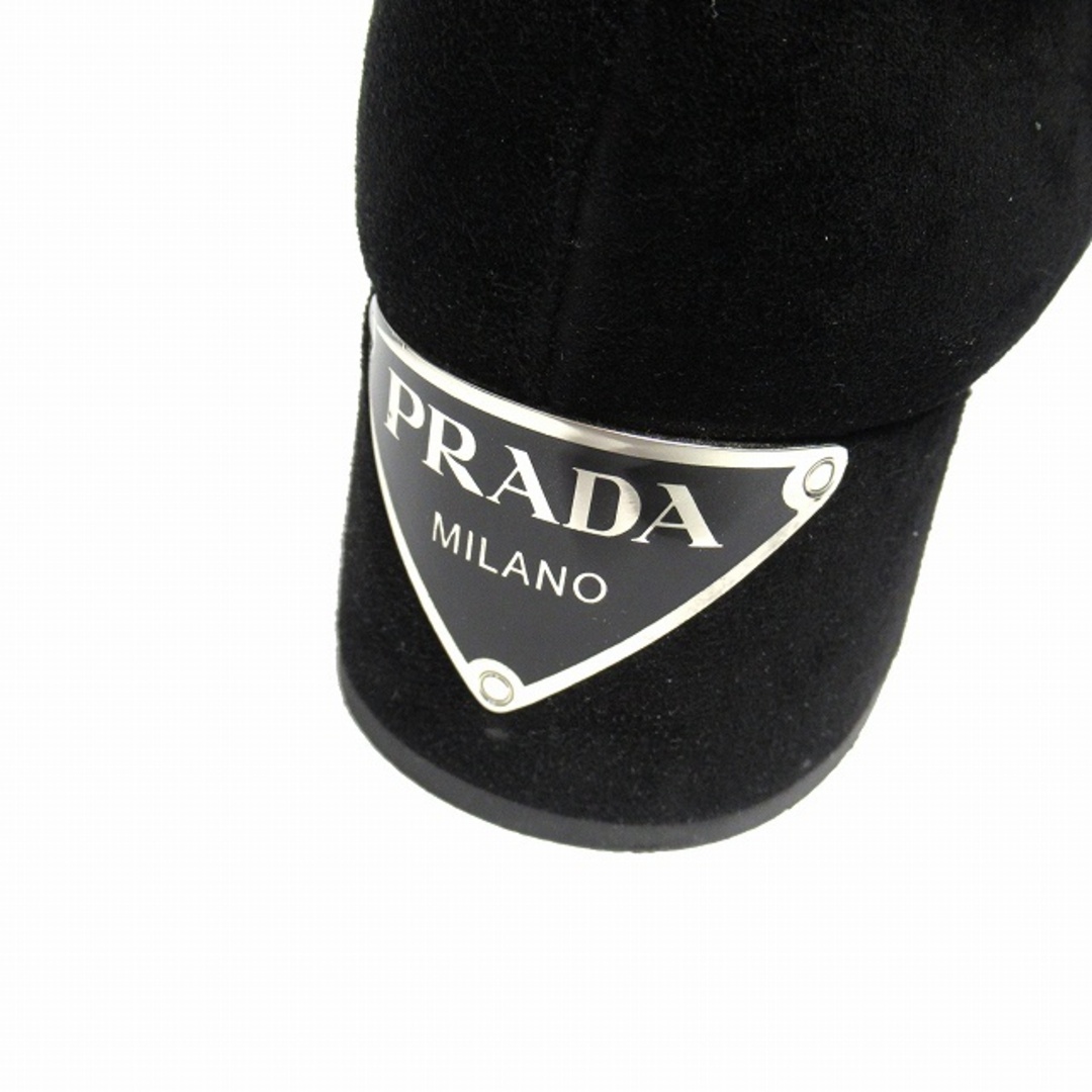 PRADA(プラダ)のプラダ PRADA 三角ロゴ プレート スエード レザー ブーツ ◆12 レディースの靴/シューズ(ブーツ)の商品写真