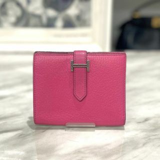 エルメス(Hermes)の美品☆　エルメス　ベアンコンパクト　シェーブル　ピンク　□O刻印(財布)