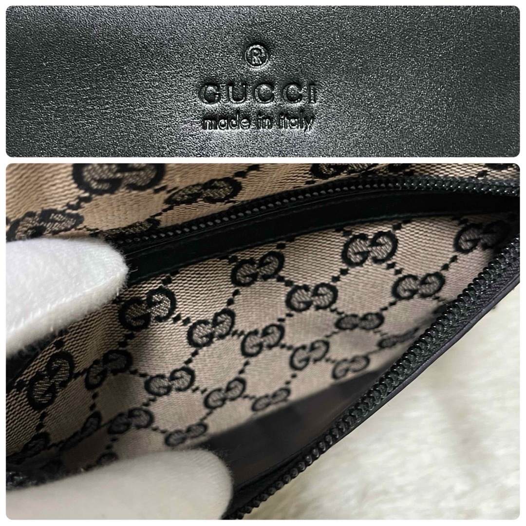 Gucci(グッチ)の623 美品✨グッチ トートバッグ 肩掛け GGキャンバス×レザー ベージュ 黒 レディースのバッグ(トートバッグ)の商品写真