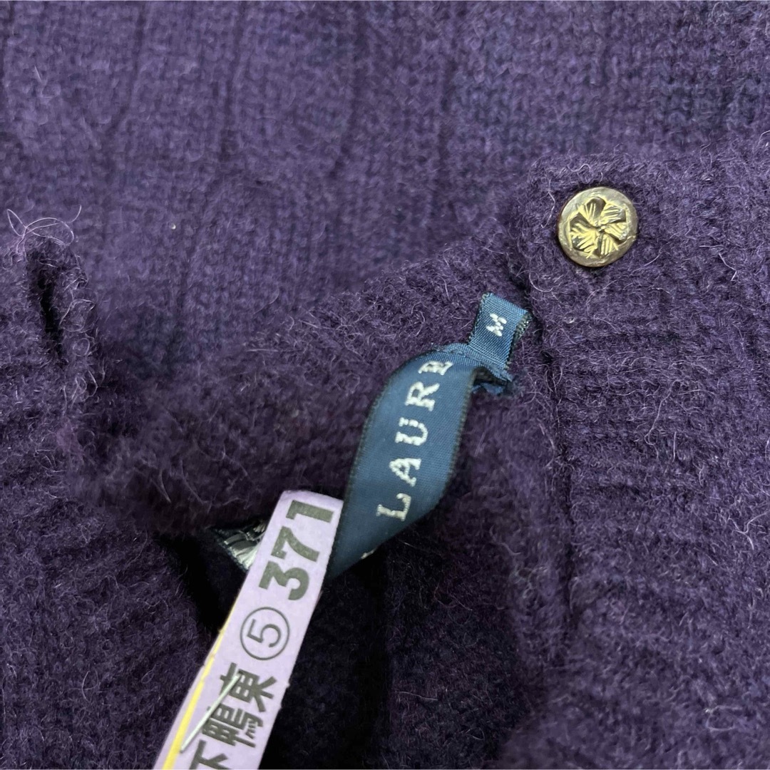 Ralph Lauren(ラルフローレン)の羊毛　アルパカ　カシミヤ　ケーブル　紫　ワンポイント レディースのトップス(ニット/セーター)の商品写真