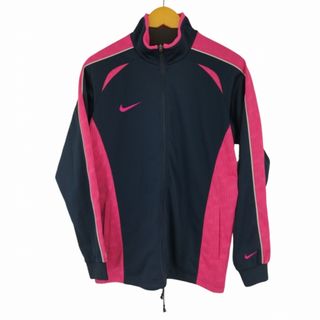 NIKE　薄手　フルジップ　ジャケット　ボーダー　S　ピンク　良デザイン