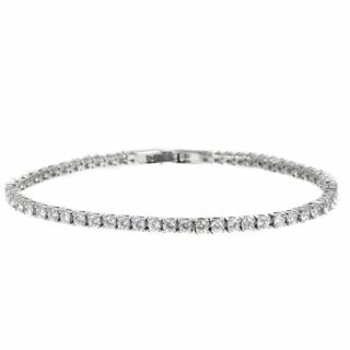 テニスブレスレット 2.5mm CZダイヤ（キュービック・ジルコニア） Tennis Bracelet ホワイトゴールド(ブレスレット)