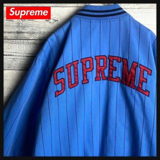 シュプリーム(Supreme)の【入手困難】シュプリーム☆刺繍 アーチロゴ ストライプ 最高 ジャケット 希少(ブルゾン)