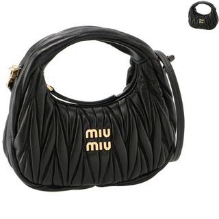 ミュウミュウ(miumiu)のミュウミュウ MIU MIU ショルダーバッグ ミュウ ワンダー マテラッセ ミニバッグ ホーボーバッグ 2024年春夏新作 5BP078OOO N88 (ハンドバッグ)