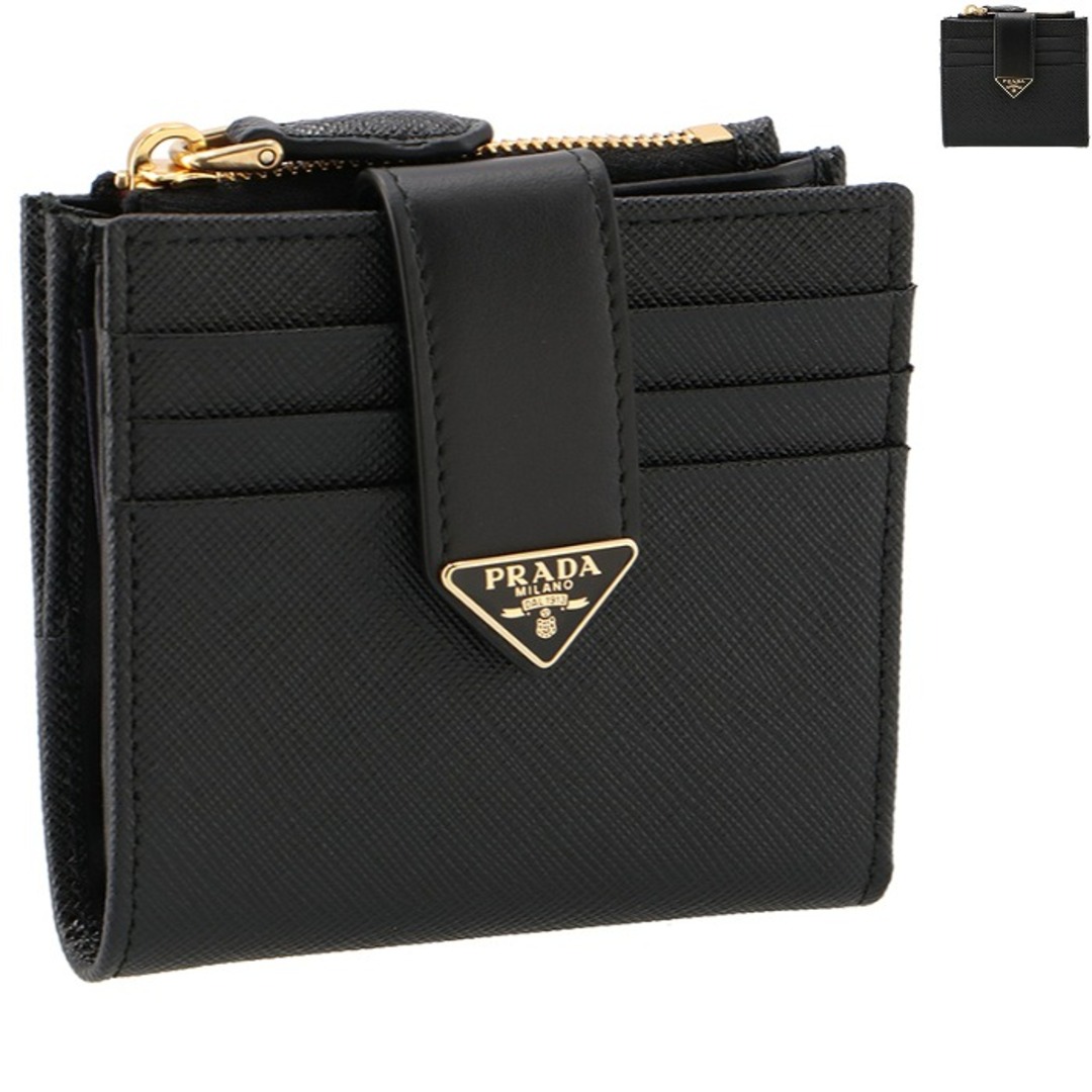 PRADA - プラダ PRADA 財布 二つ折り 三角ロゴ サフィアーノ タブ PRADA - プラダ PRADA 財布 二つ折り 三角ロゴ サフィアーノ タブ