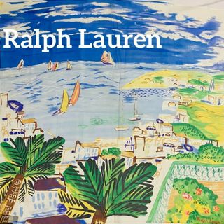 ラルフローレン(Ralph Lauren)の★Ralph Lauren★ スカーフ 風景 海 リゾート シルク ブルー(バンダナ/スカーフ)