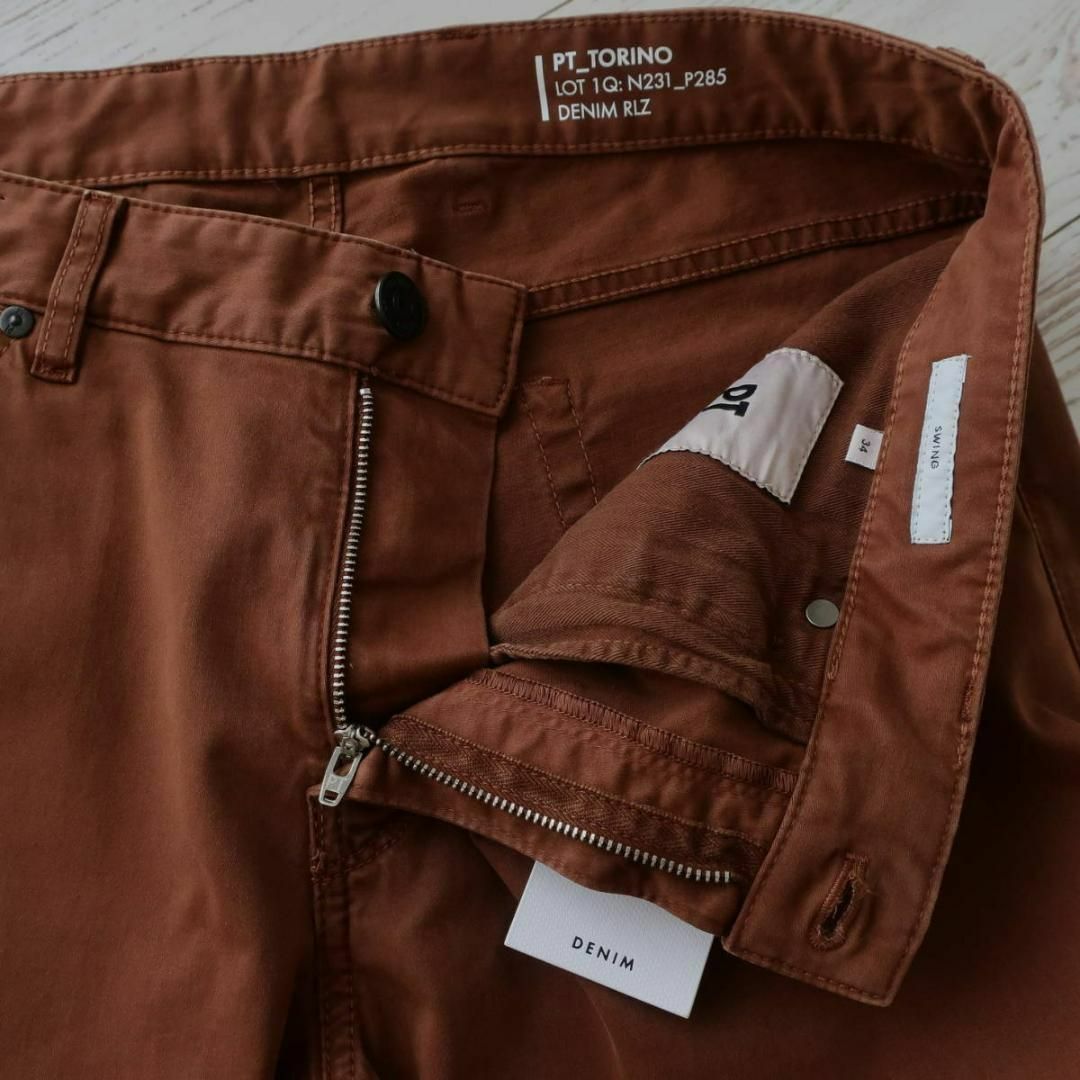 新品 PT TORINO 春夏 ジーンズ SWING 美脚スリム 茶 W34の通販 by