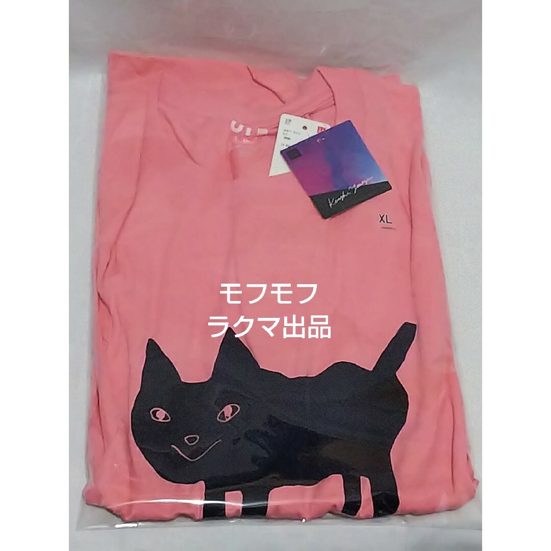 UNIQLO(ユニクロ)の【XL】 米津玄師 UT ユニクロ Tシャツ ピンク 黒猫 タグ付き 未使用 メンズのトップス(Tシャツ/カットソー(半袖/袖なし))の商品写真