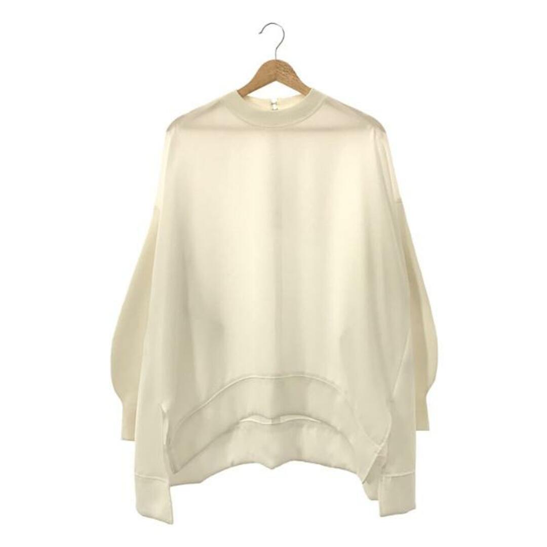 ENFOLD / エンフォルド | 2022AW | CURVE-HEM KNIT SLEEVE PULLOVER トップス | 38 | ホワイト | レディーストレーナー/スウェット