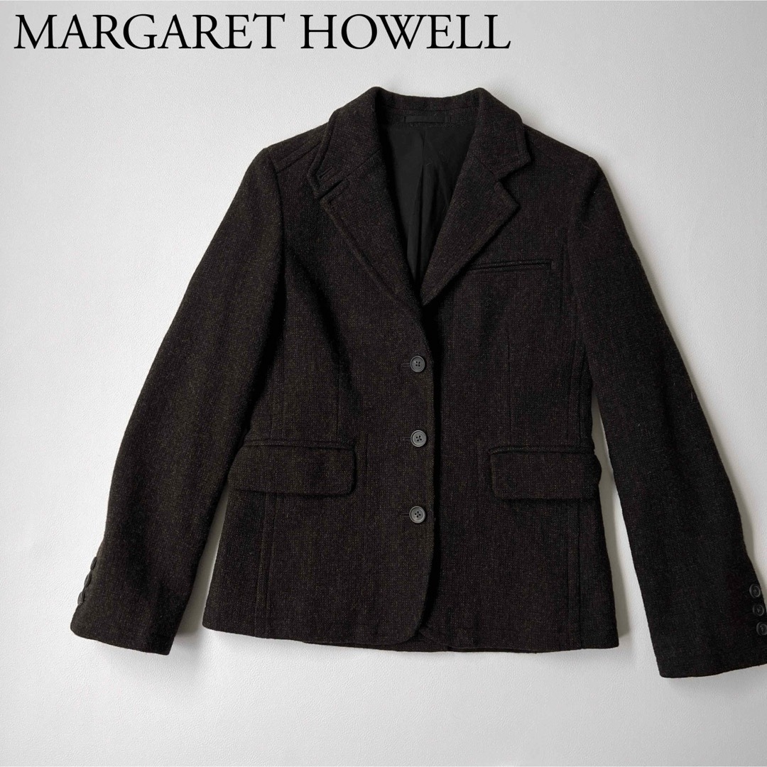 MARGARET HOWELL(マーガレットハウエル)の美品　MARGARET HOWELL マーガレットハウエル　ツイードジャケット レディースのジャケット/アウター(テーラードジャケット)の商品写真