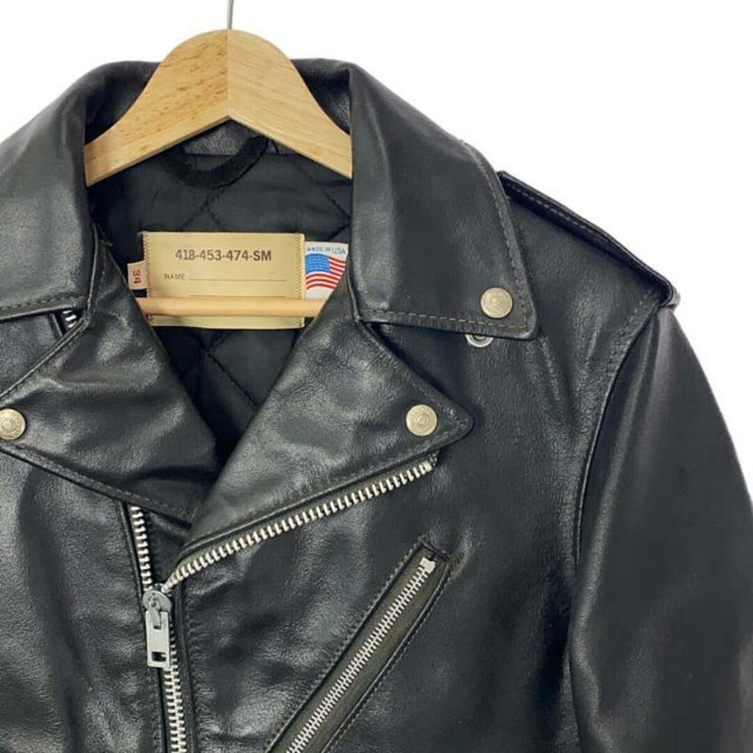 schott(ショット)のSCHOTT / ショット | 418 leather jacket / ダブルライダース レザージャケット | 34 | ブラック | メンズ メンズのジャケット/アウター(その他)の商品写真