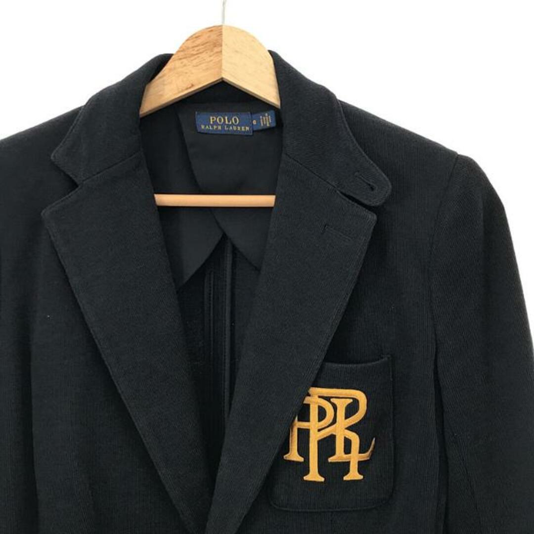 POLO RALPH LAUREN / ポロラルフローレン | ロゴ刺しゅう 金ボタン スウェット テーラードジャケット | 0 | ネイビー | レディース POLO RALPH LAUREN / ポロラルフローレン | ロゴ刺しゅう 金ボタン スウェット テーラードジャケット | 0 | ネイビー | レディース