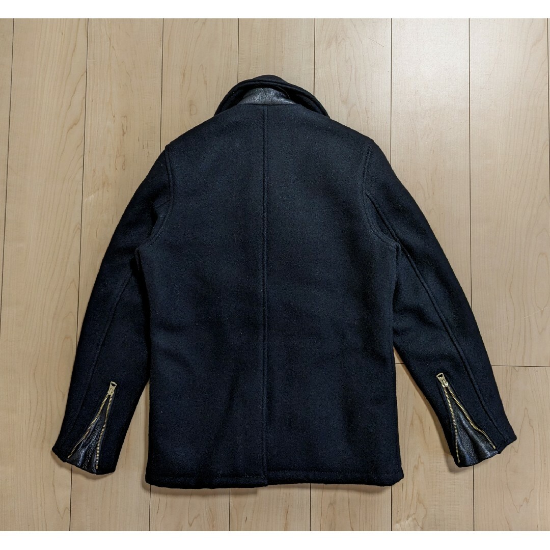 schott(ショット)の30 美品 SCHOTT ライダースコート ライダースピーコート 769 黒 メンズのジャケット/アウター(ピーコート)の商品写真