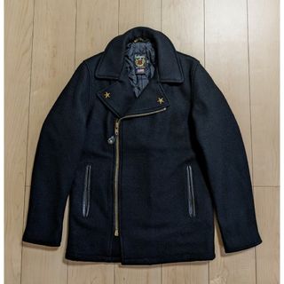 ショット(schott)の30 美品 SCHOTT ライダースコート ライダースピーコート 769 黒(ピーコート)