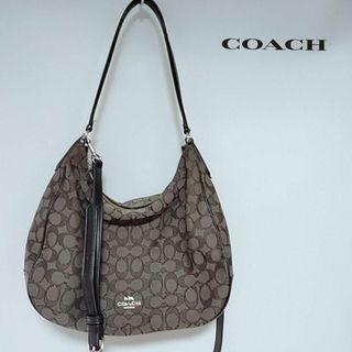 コーチ(COACH)の美品　コーチ　ショルダーバッグ　トートバッグ　シグネチャー　ナイロン　本革(トートバッグ)