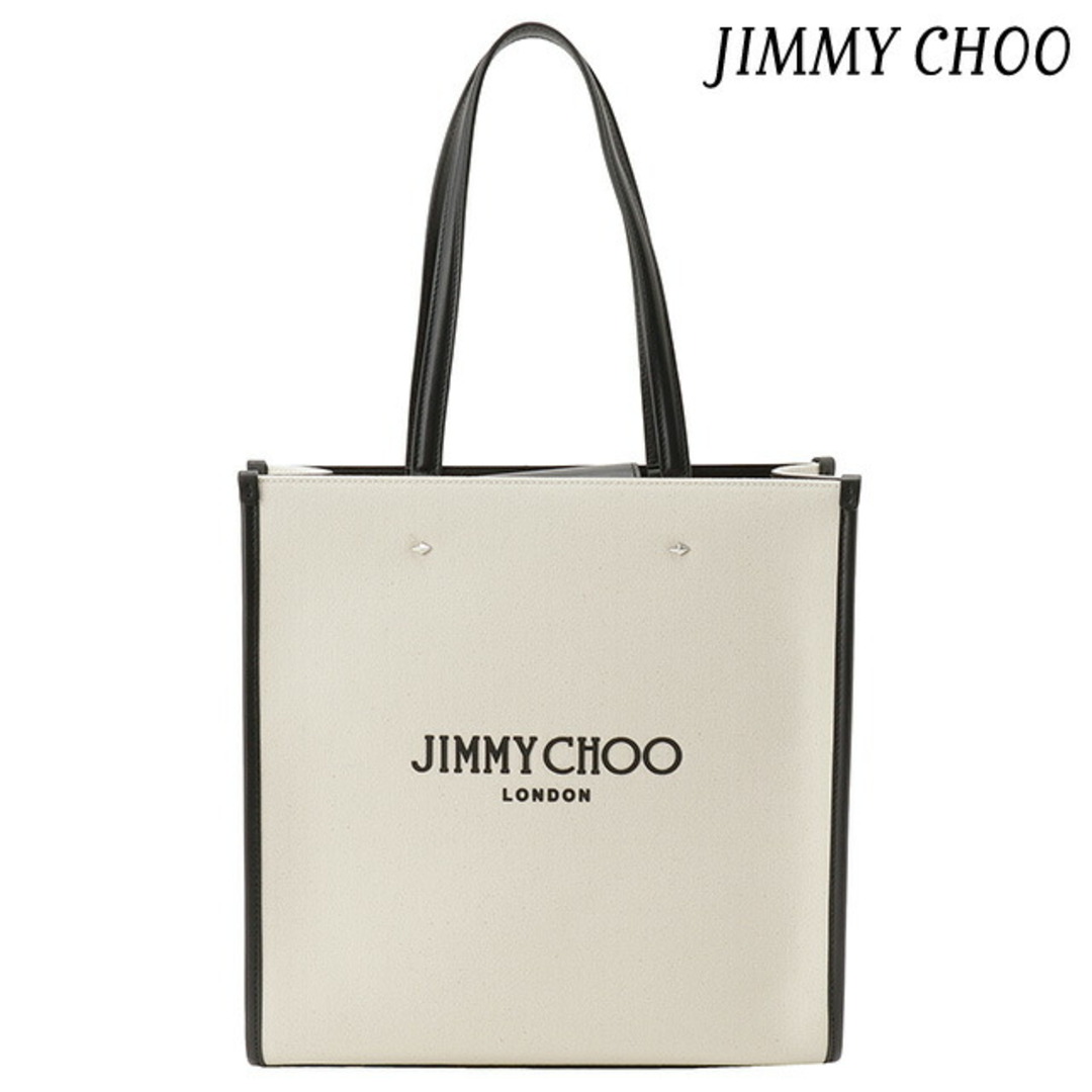 JIMMY CHOO(ジミーチュウ)の【新品】ジミーチュウ JIMMY CHOO バッグ レディース N/S TOTE M CZM NATURAL BLACK SILVER レディースのバッグ(その他)の商品写真