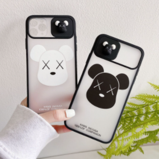 iPhone12ケース カメラレンズ保護カバー　半透明クリア白(iPhoneケース)