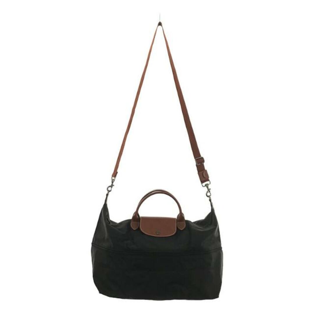 LONGCHAMP(ロンシャン)の【美品】  Longchamp / ロンシャン | Extensible Modele Depose / 2way ショルダー付き レザー切替 ナイロンバッグ | ブラック/ブラウン | レディース レディースのバッグ(ショルダーバッグ)の商品写真