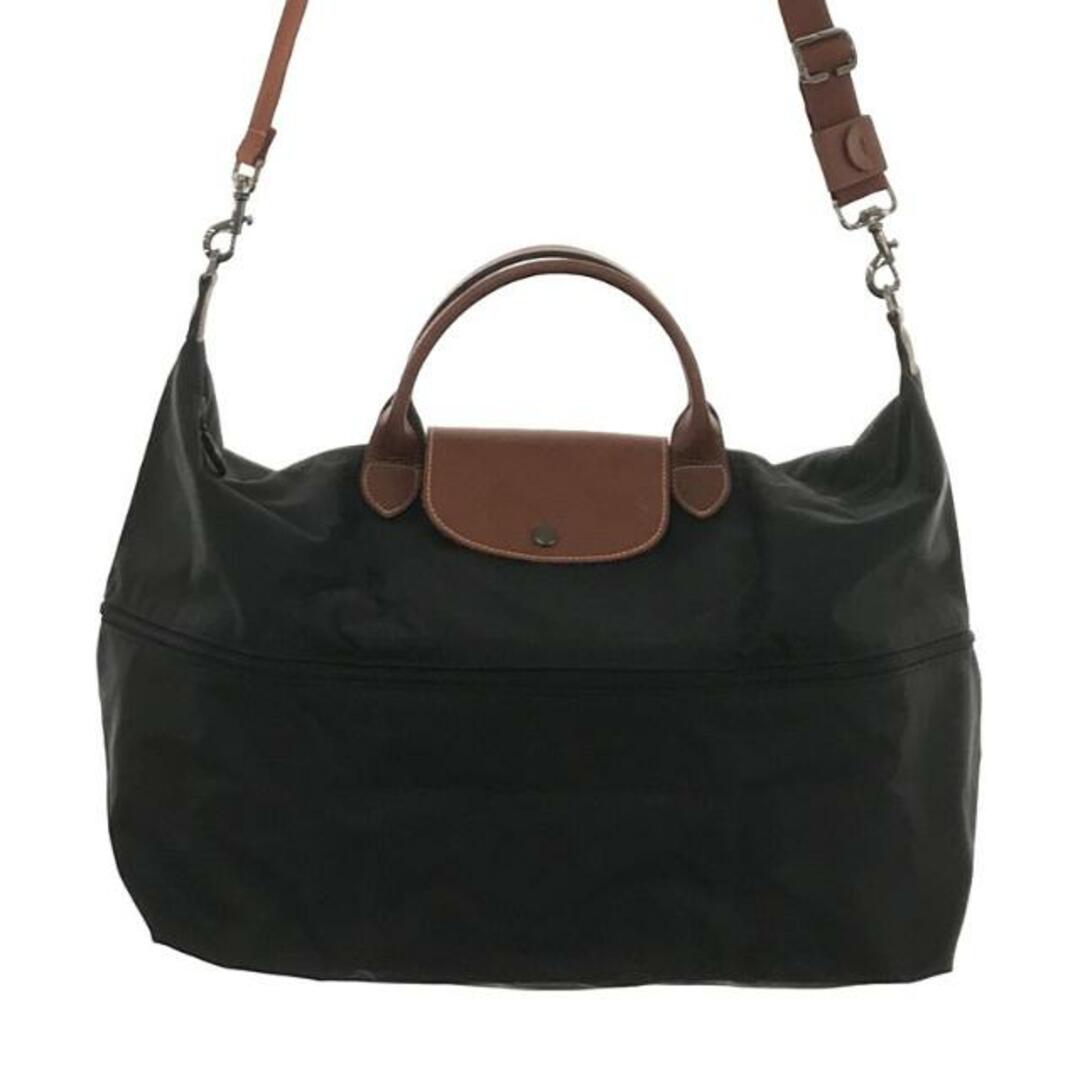 LONGCHAMP(ロンシャン)の【美品】  Longchamp / ロンシャン | Extensible Modele Depose / 2way ショルダー付き レザー切替 ナイロンバッグ | ブラック/ブラウン | レディース レディースのバッグ(ショルダーバッグ)の商品写真