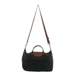 ロンシャン(LONGCHAMP)の【美品】  Longchamp / ロンシャン | Extensible Modele Depose / 2way ショルダー付き レザー切替 ナイロンバッグ | ブラック/ブラウン | レディース(ショルダーバッグ)