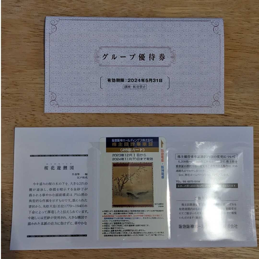 阪急阪神ホールディングス 株主回数乗車証(25回カード) 24.11.30まで チケットの乗車券/交通券(鉄道乗車券)の商品写真