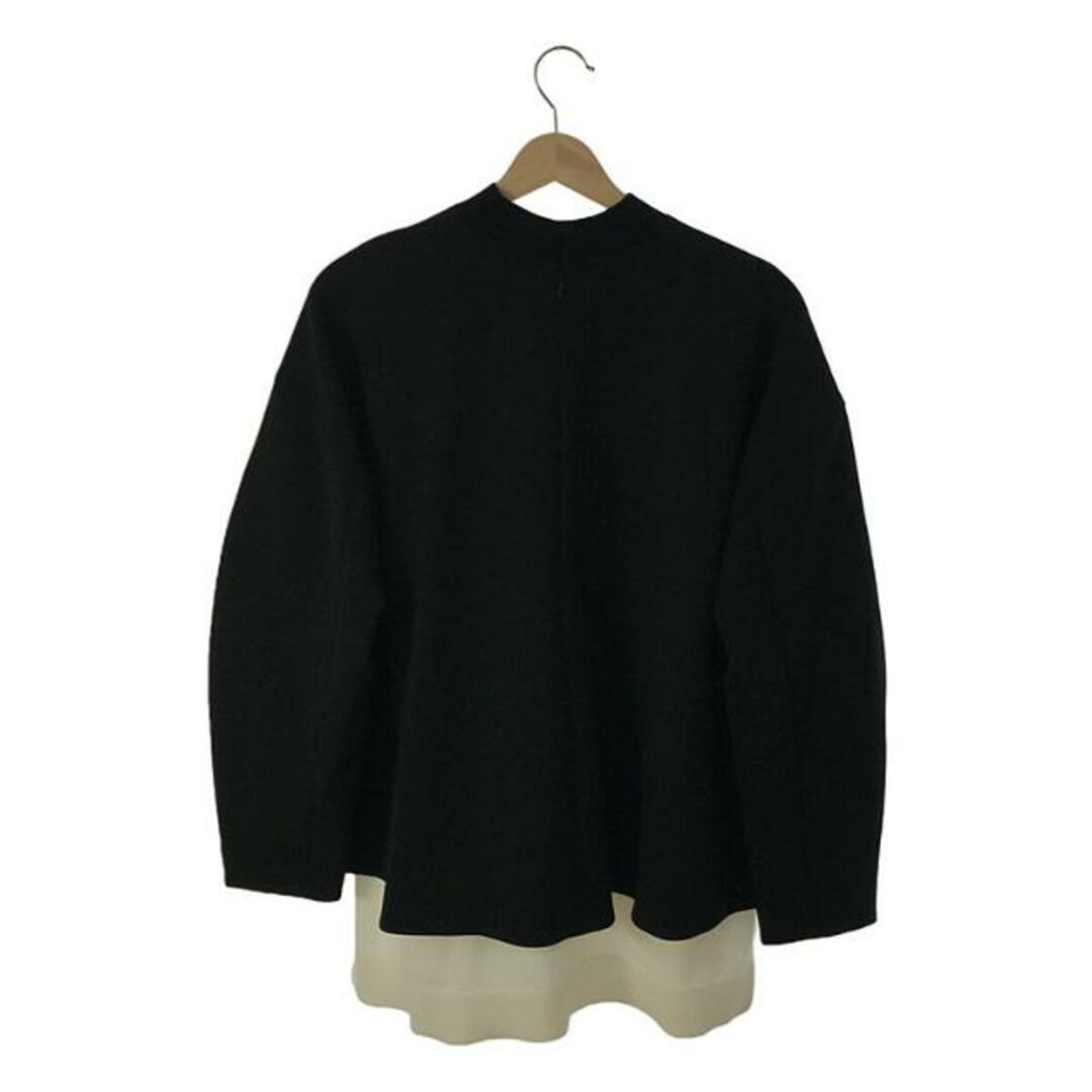 輝い 【新品】 ENFOLD / エンフォルド | 2023AW | KNIT-LAYERED PULLOVER トップス | 38 | ブラック/ホワイト | レディース