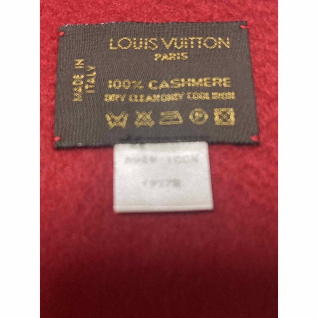 LOUIS VUITTON(ルイヴィトン)の❤️美品ヴィトン赤カシミヤ100%マフラー レディースのファッション小物(マフラー/ショール)の商品写真